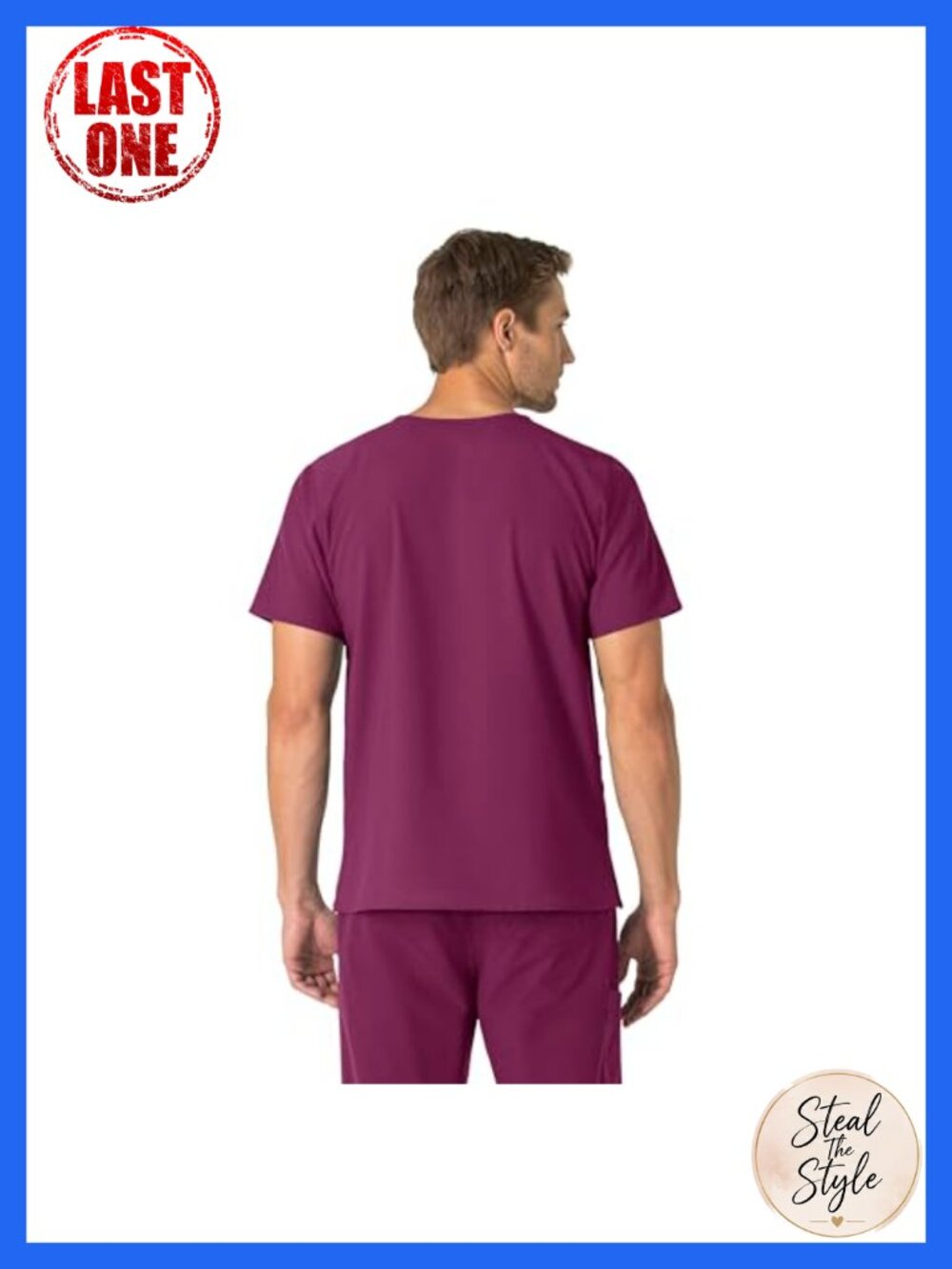 Unisex V-Neck Scrub Top 6 Pockets Stretch Medical Workwear - Picture 2 of 6